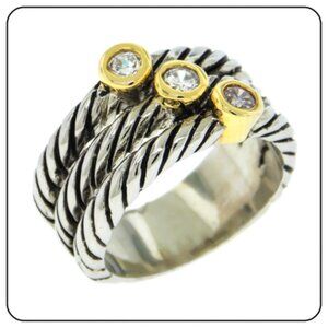 Beautiful Two Tone White CZ’s ring